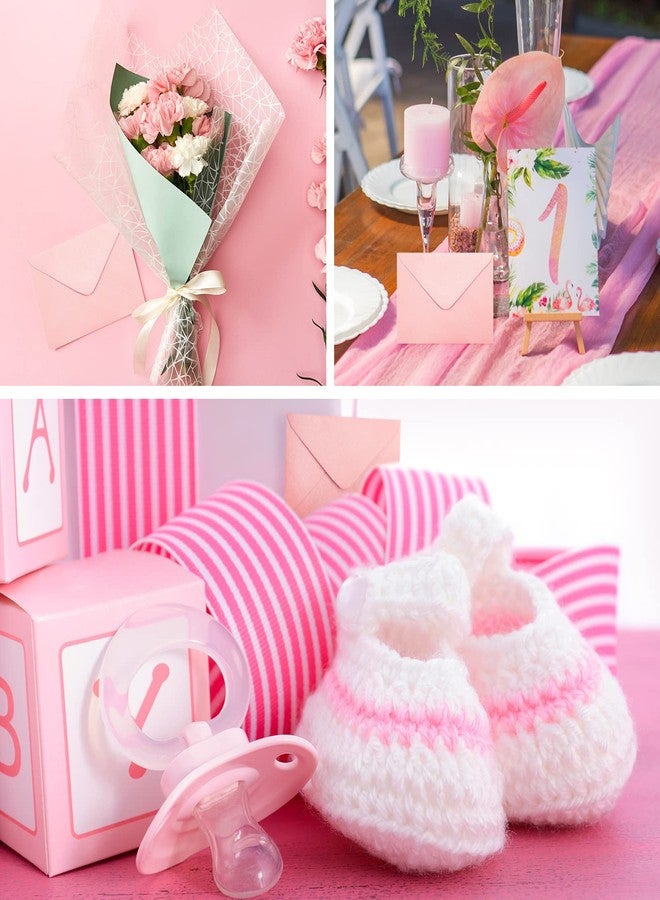 Yahenda 200 Count Pink Mini Gift Card Envelopes Bulk Valentines Wedding Pocket Paper Envelopes Gift Card Sleeves Greeting Business Tiny Pocket 4 x 2.7 Inch for Holidays Wedding Baby Shower Birthday - Image 3